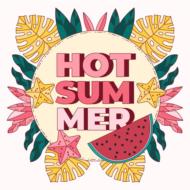 Free Vector hand drawn summer illustration