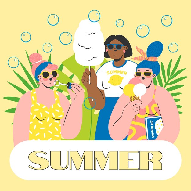 Hand drawn summer illustration