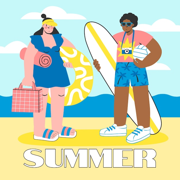 Hand drawn summer illustration