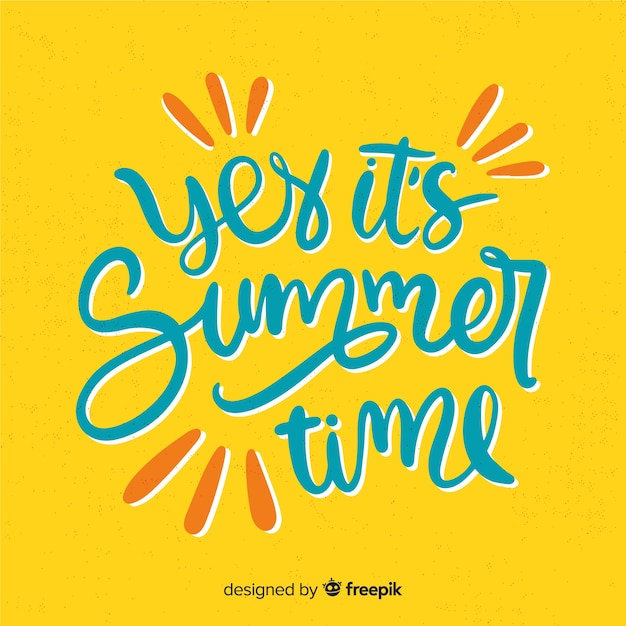 Free Vector hand drawn summer lettering background