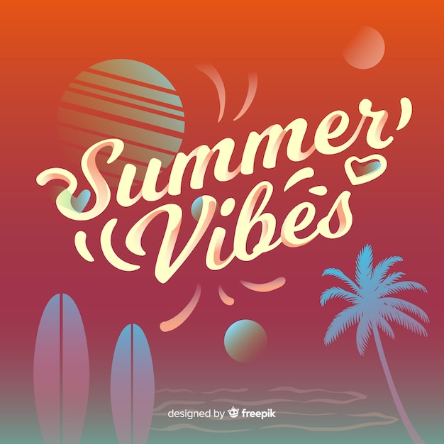 Free Vector hand drawn summer lettering background