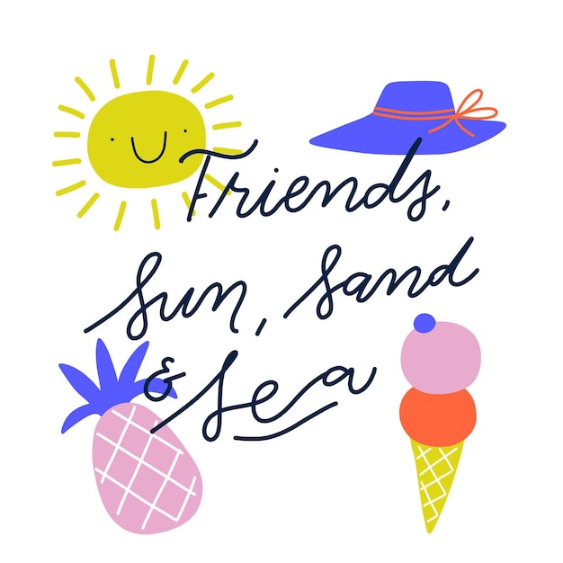 Hand drawn summer lettering