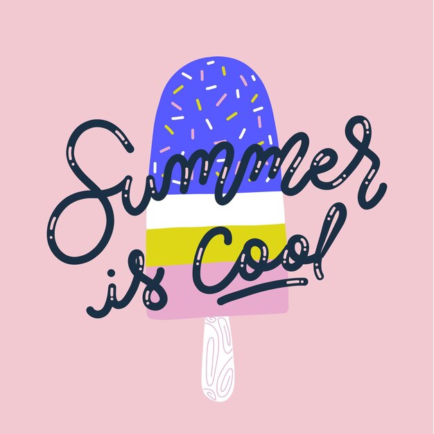 Hand drawn summer lettering