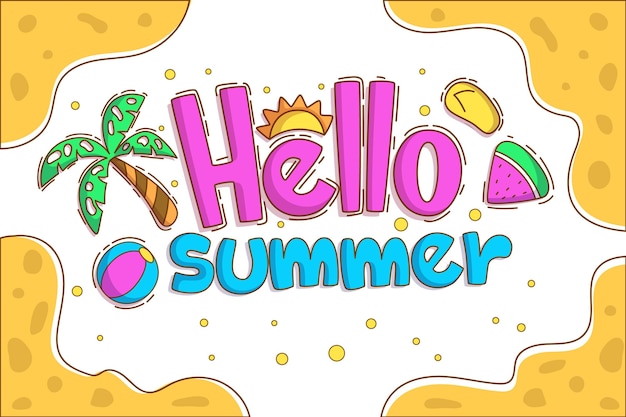 Hand drawn summer lettering