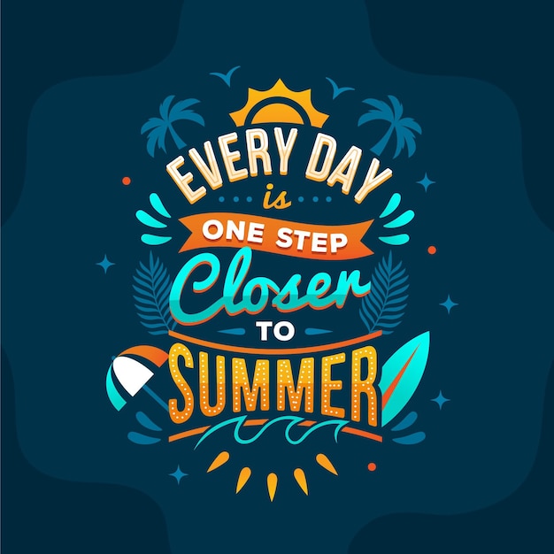 Hand drawn summer lettering