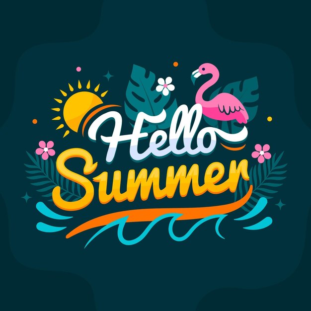 Hand drawn summer lettering