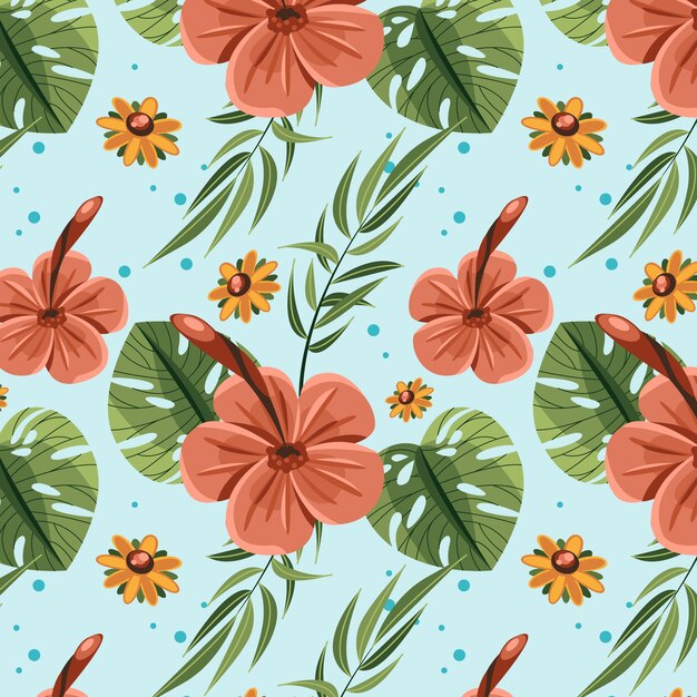 Hand drawn summer pattern design