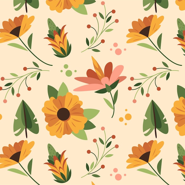 Hand drawn summer pattern design