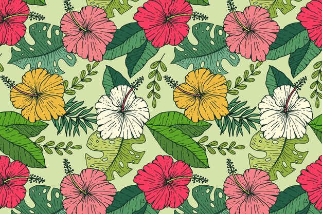 Hand drawn summer pattern design