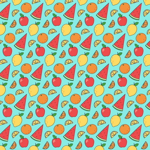 Hand drawn summer pattern design