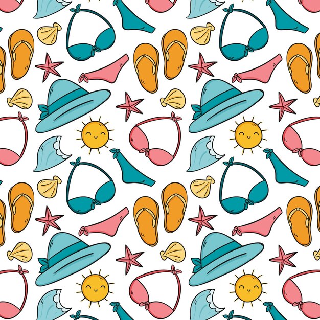 Hand drawn summer pattern