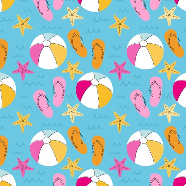 Hand drawn summer pattern