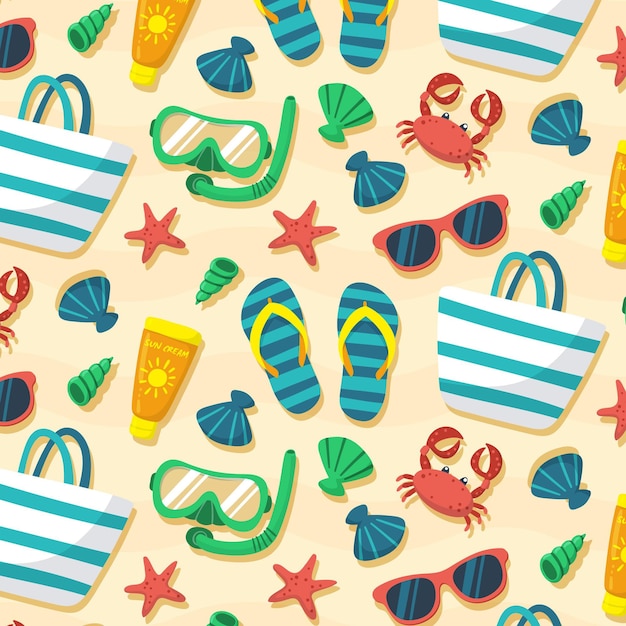 Hand drawn summer pattern