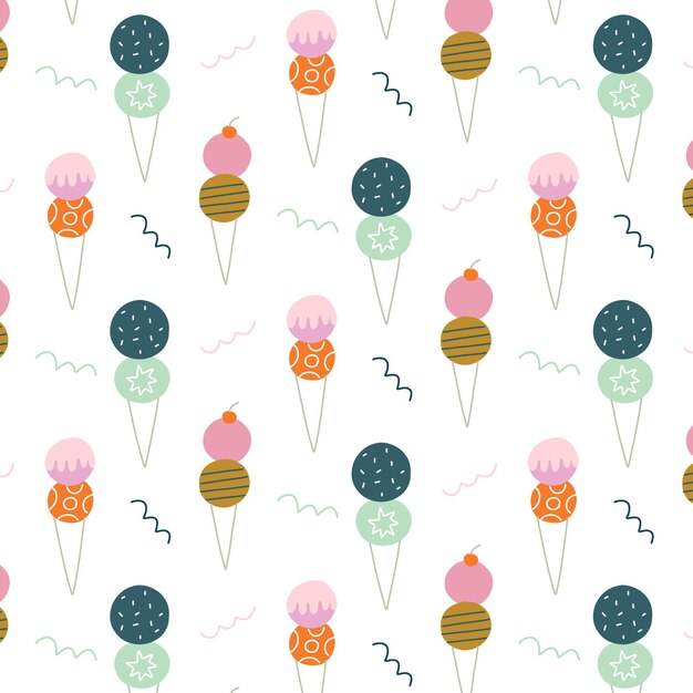 Hand drawn summer pattern