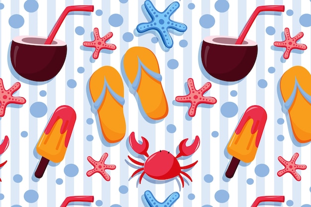 Free Vector hand drawn summer pattern