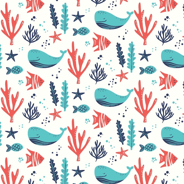 Free vector hand drawn summer pattern