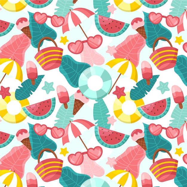 Hand drawn summer pattern