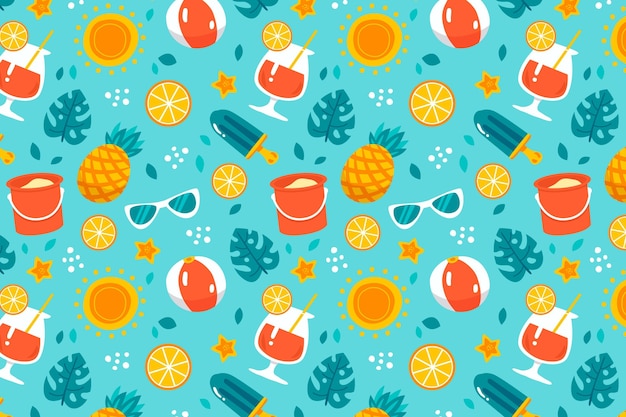 Hand drawn summer pattern