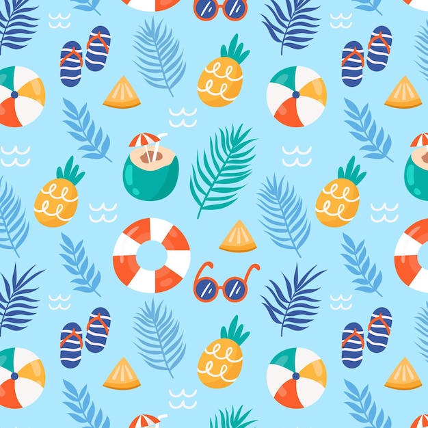 Hand drawn summer pattern