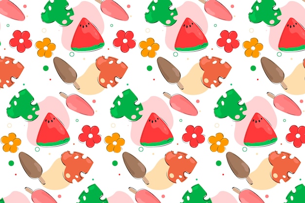 Hand drawn summer pattern