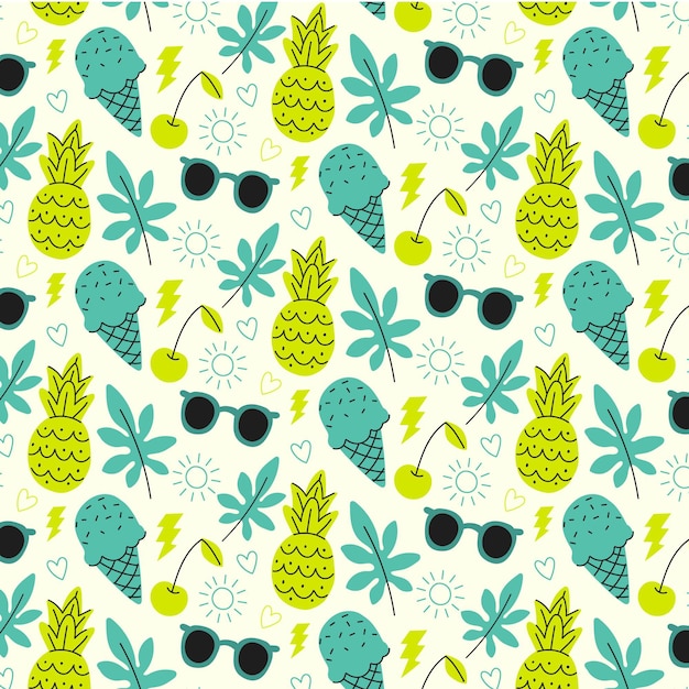 Hand drawn summer pattern