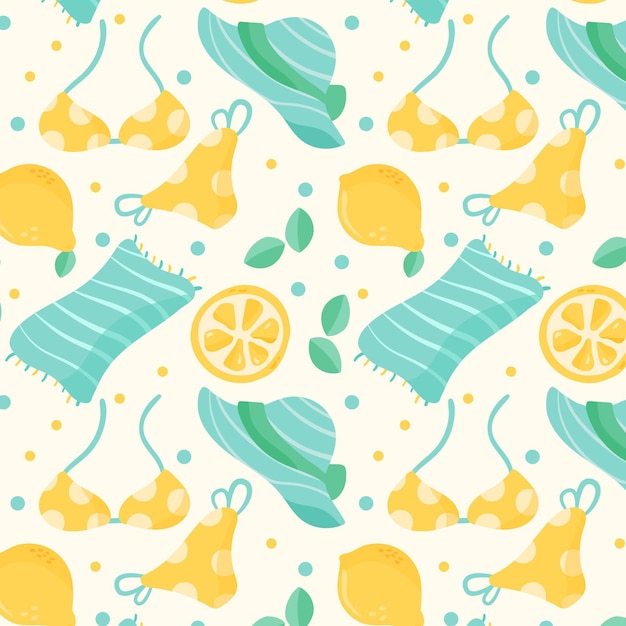 Free Vector hand drawn summer pattern