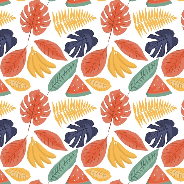 Free vector hand drawn summer pattern