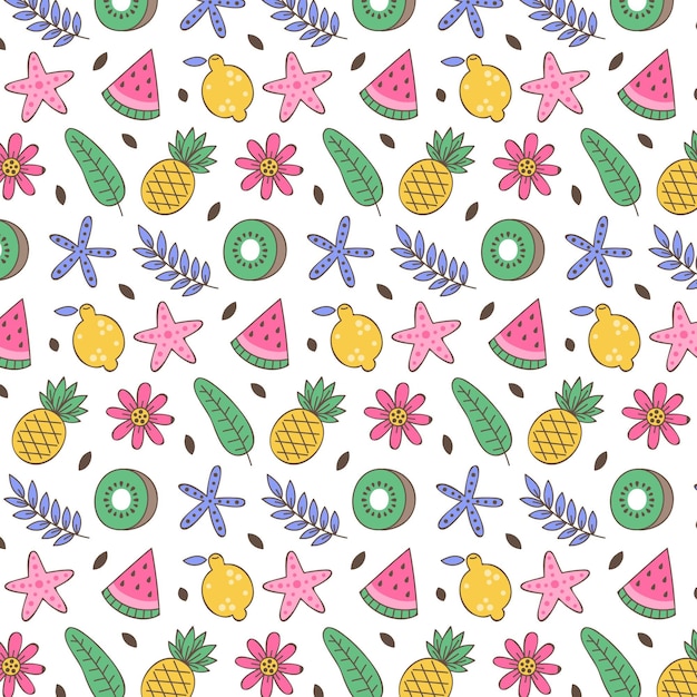 Free Vector hand drawn summer pattern