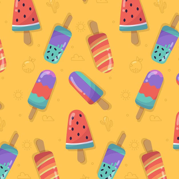 Free Vector hand drawn summer pattern