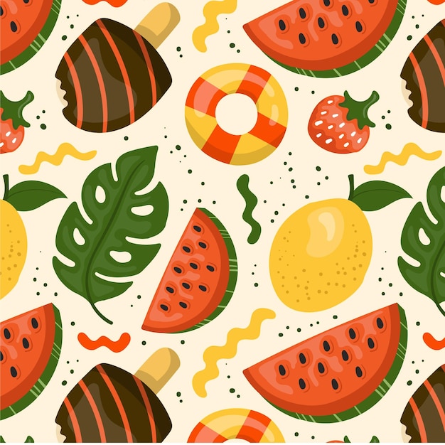 Hand drawn summer pattern