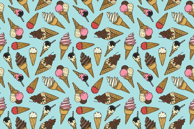 Hand drawn summer pattern