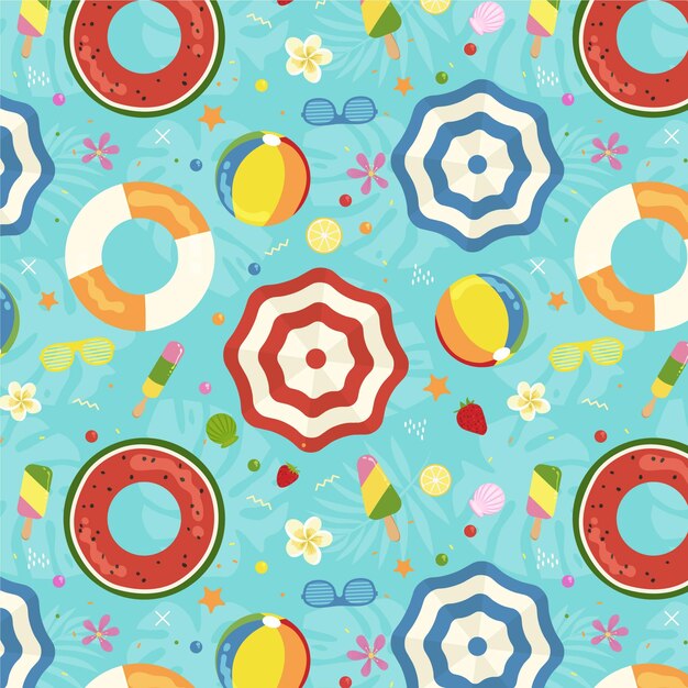 Hand drawn summer pattern