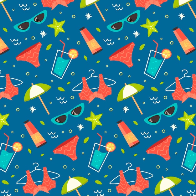 Hand drawn summer pattern