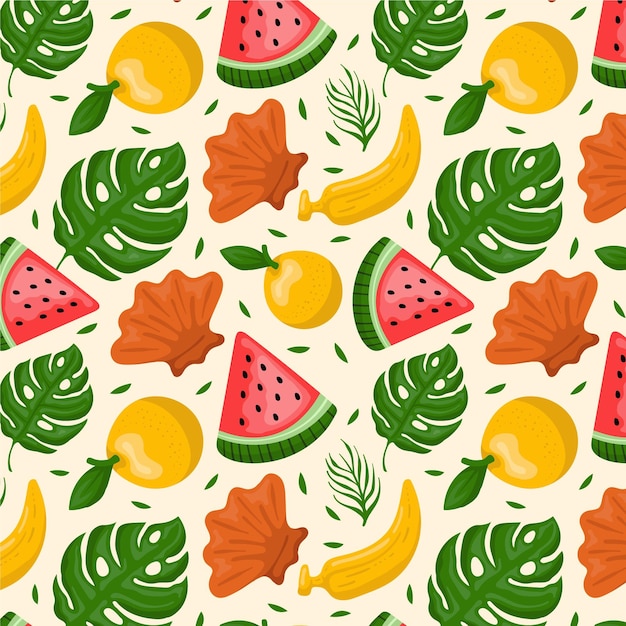 Free Vector hand drawn summer pattern