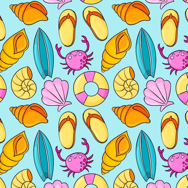 Hand drawn summer pattern