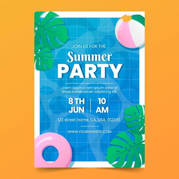 Hand drawn summer poster design