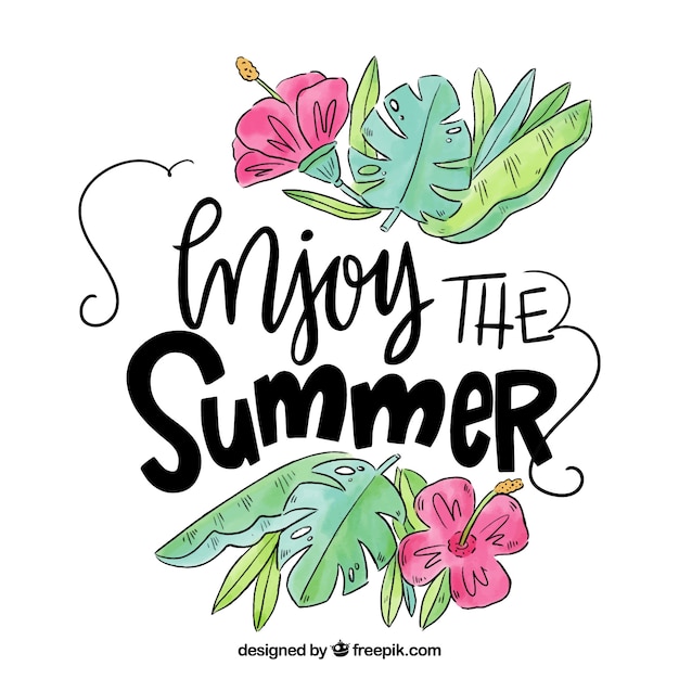 Hand drawn summer quote design