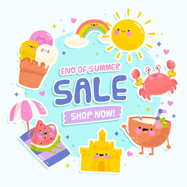 Hand drawn summer sale concept