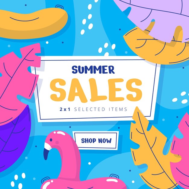 Hand drawn summer sale illustration