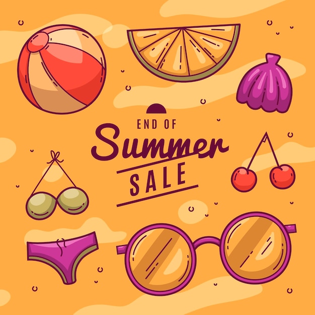 Hand drawn summer sale illustration