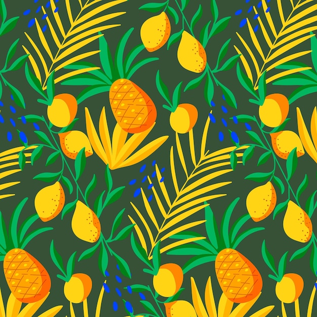 Free Vector hand drawn summer tropical pattern