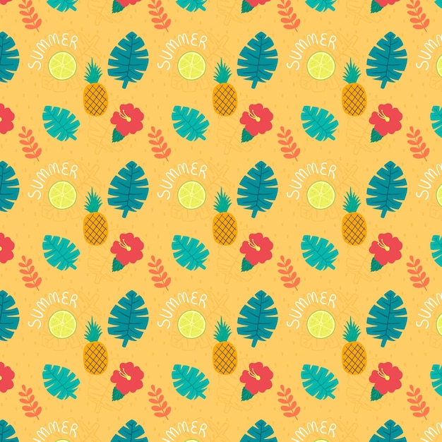 Free Vector hand drawn summer tropical pattern