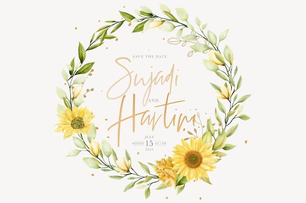 hand drawn summer wreath and background design