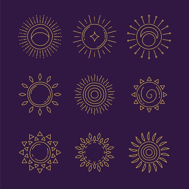 Free vector hand drawn sun outline illustration