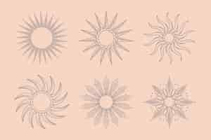 Free vector hand drawn sun outline illustration