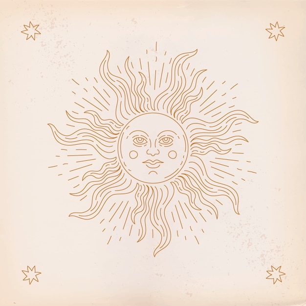 Free Vector hand drawn sun outline illustration