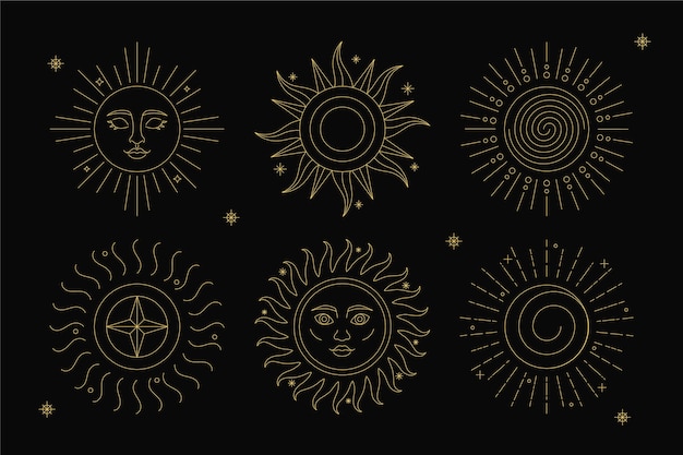 Free vector hand drawn sun outline illustration