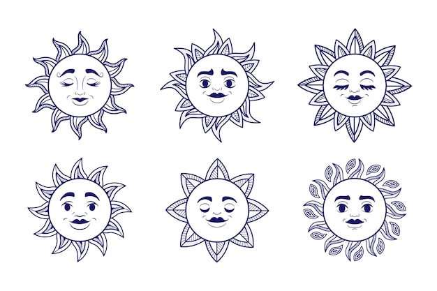 Free vector hand drawn sun outline illustration