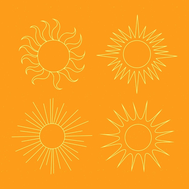 Free vector hand drawn sun outline illustration