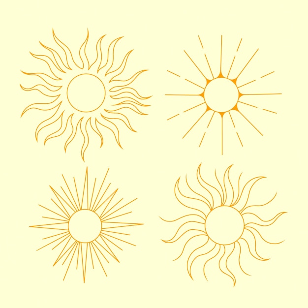 Free Vector hand drawn sun outline illustration